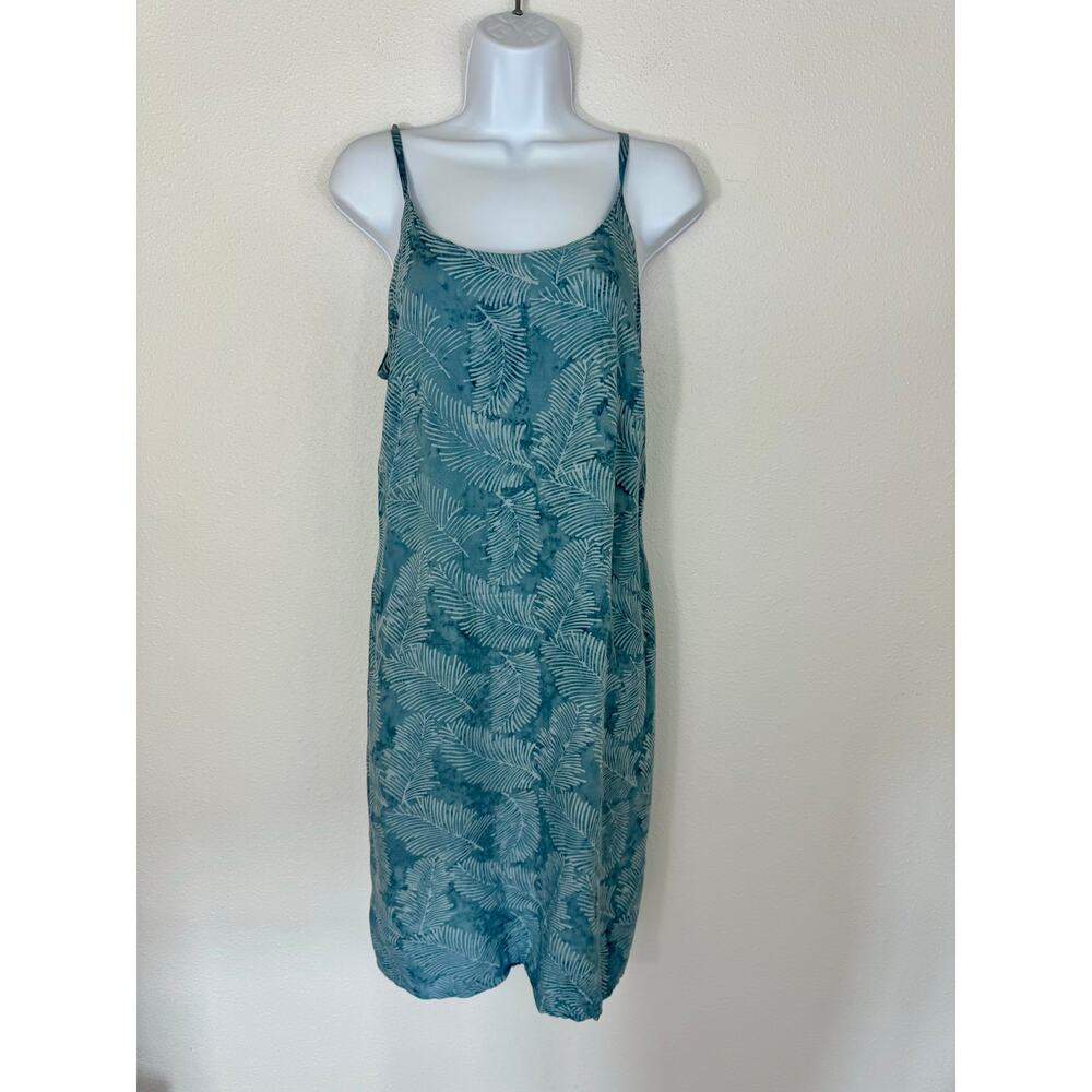 Vintage Peaceful People Palm Leaf Midi Dress | Size Large | Boho Y2K